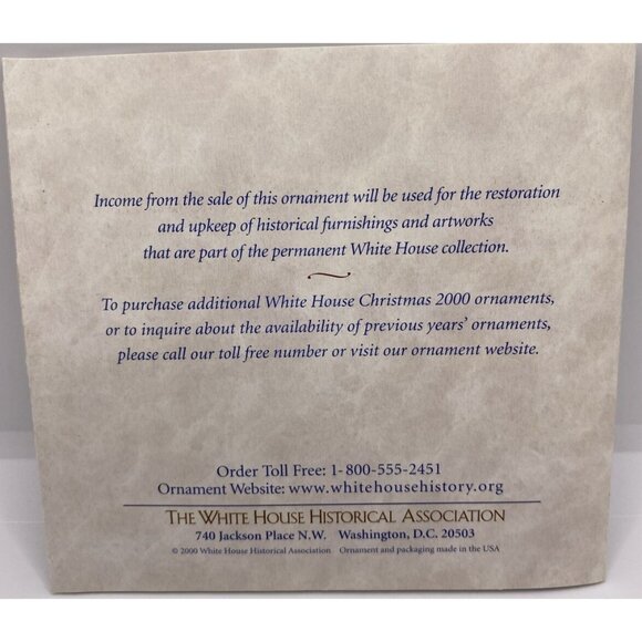 Vintage Christmas Collectible Ornament By The White House Historical Association - Picture 6 of 16